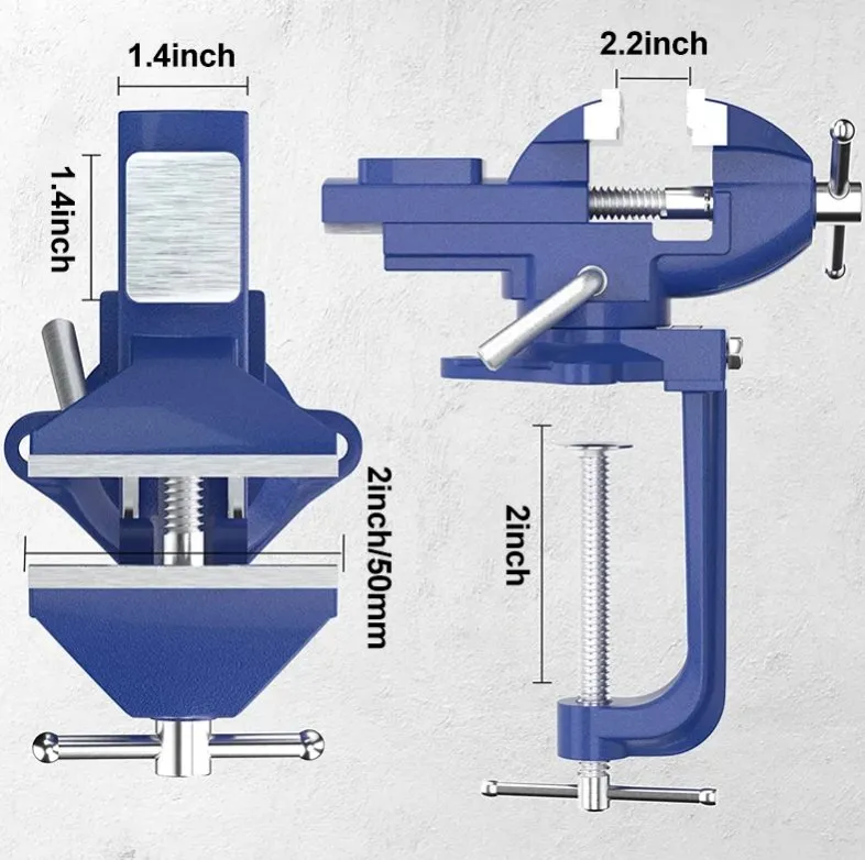 2 in 1 Vise - Universal Wide Application 360 Degree Rotation High Hardness for Woodworking