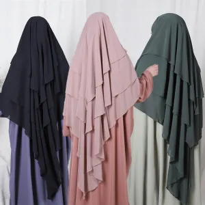 2295 high quality Three layers Khimar instant  hijab