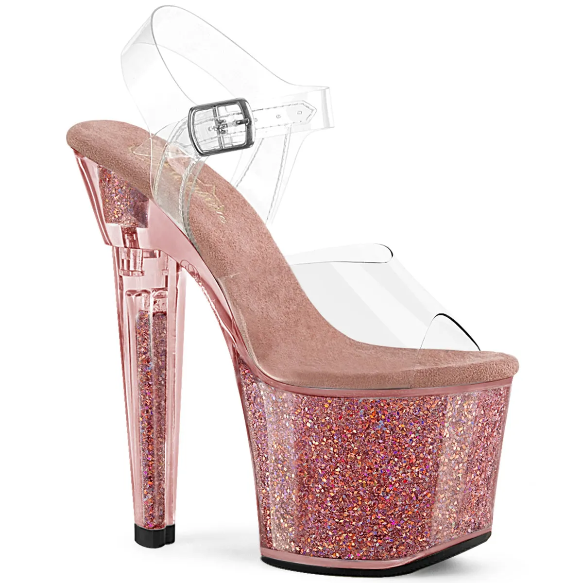 7" Heart Shaped Heel With Glitter (LOVESICK-708SG)