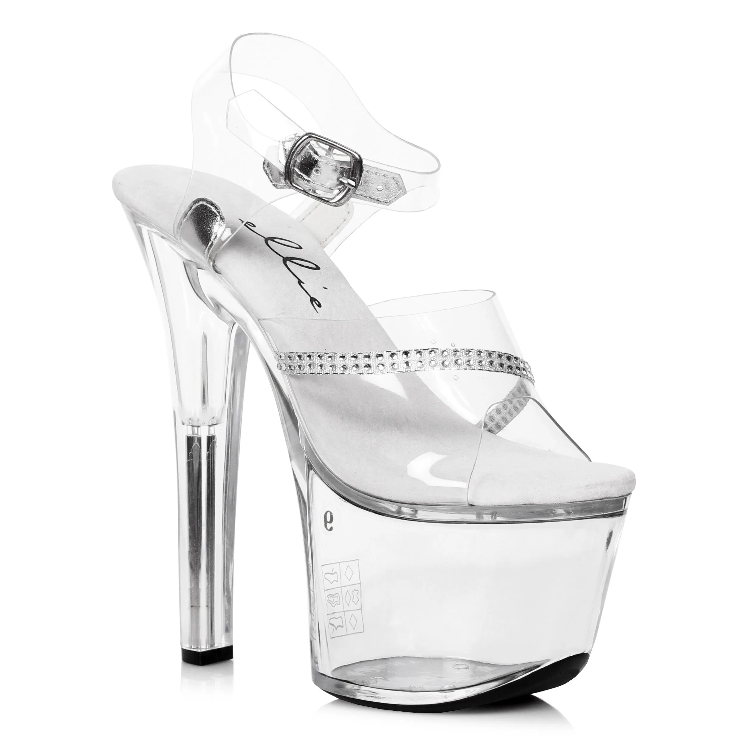 7" Heel Clear Sandal W/Rhinestone (ES711-Jewel)