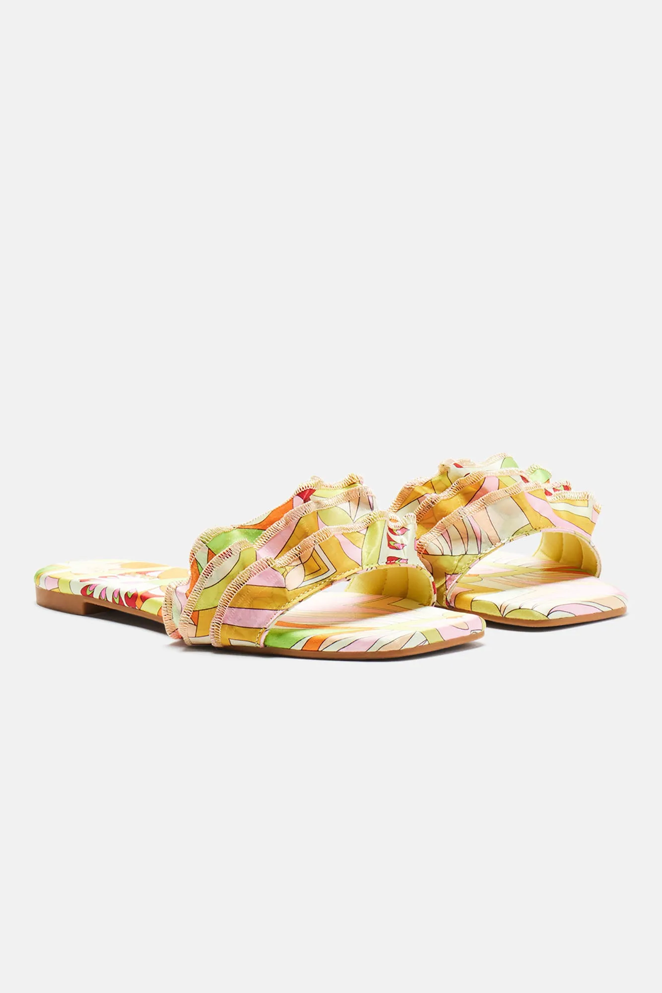 Absolutely Need Flat Sandals - Yellow/combo