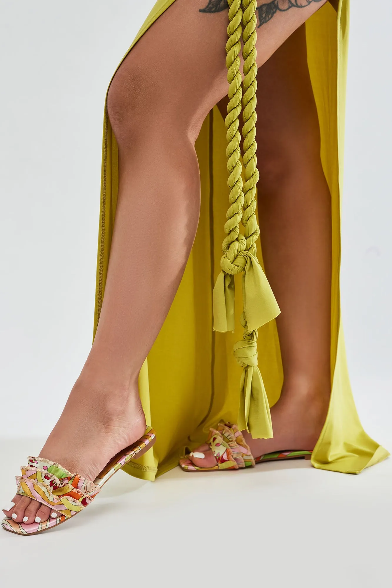 Absolutely Need Flat Sandals - Yellow/combo