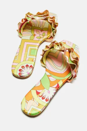 Absolutely Need Flat Sandals - Yellow/combo