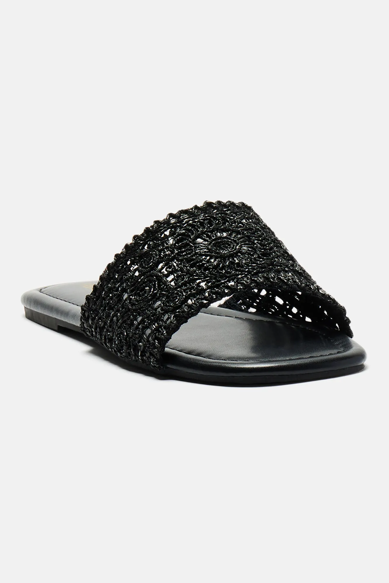 Always Carefree Flat Sandals - Black/White