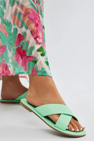 Always Playing Games Flat Sandals - Mint