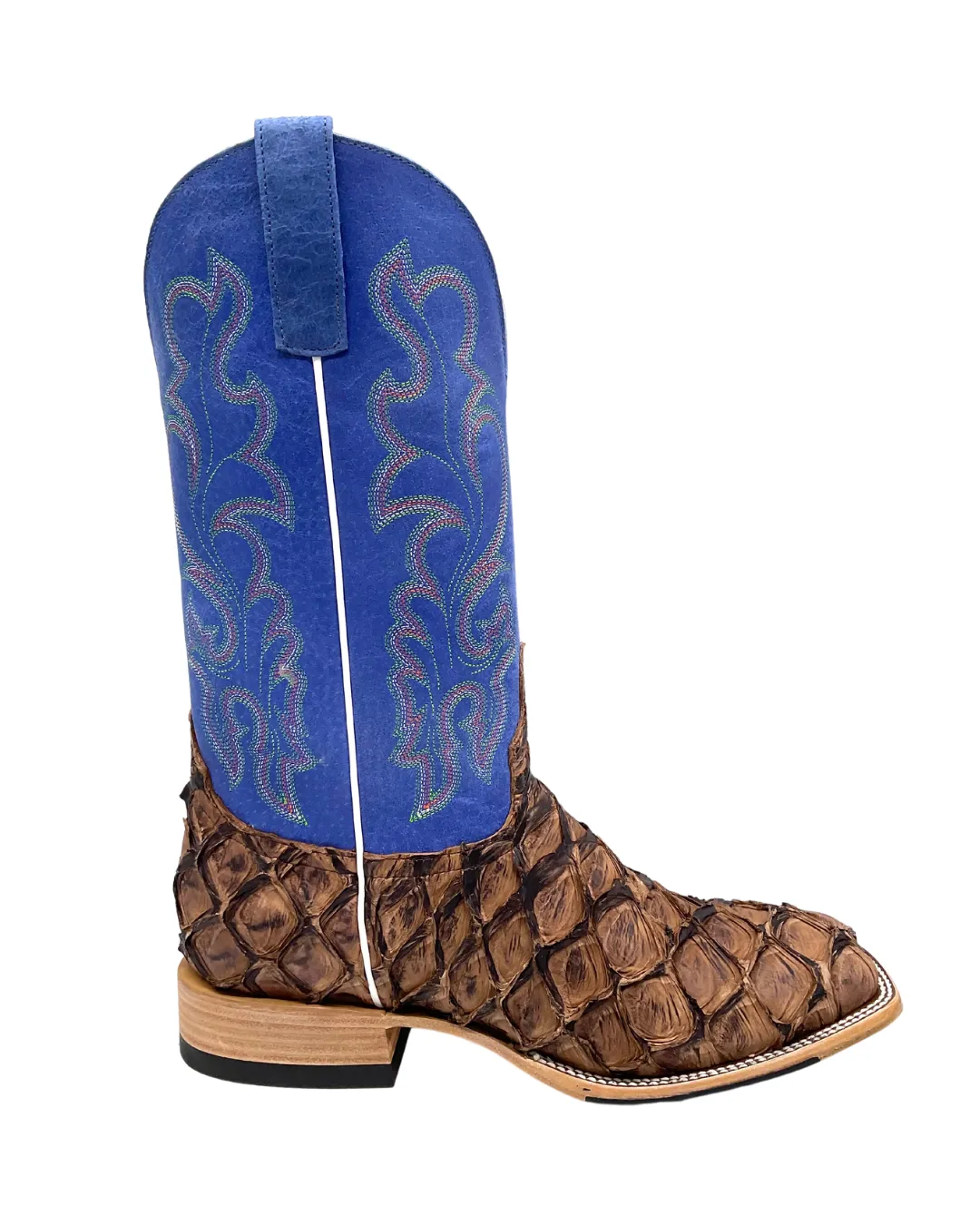 'Anderson Bean' Men's 13" HorsePower Top Hand Big Bass Square Toe - Pirarucu / Royal Sinsation