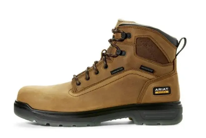 ARIAT - Turbo 6" Waterproof Carbon Toe Work Boot, Aged Bark