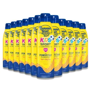 Banana Boat - Kids Sport, Broad Spectrum Sunscreen Spray, SPF 50  6 Oz - 12 Pack