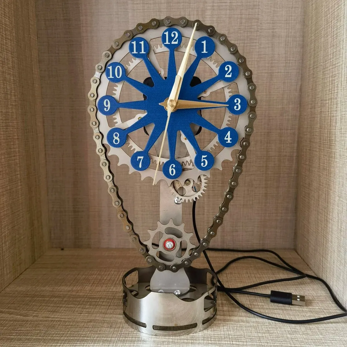 Block Timing Chain Clock - Metal Edition Rotating Gear Clock