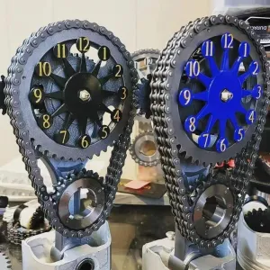 Block Timing Chain Clock - Metal Edition Rotating Gear Clock