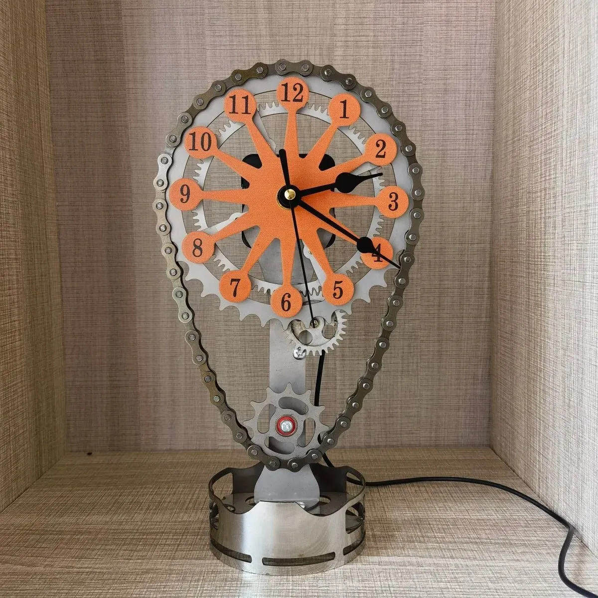 Block Timing Chain Clock - Metal Edition Rotating Gear Clock