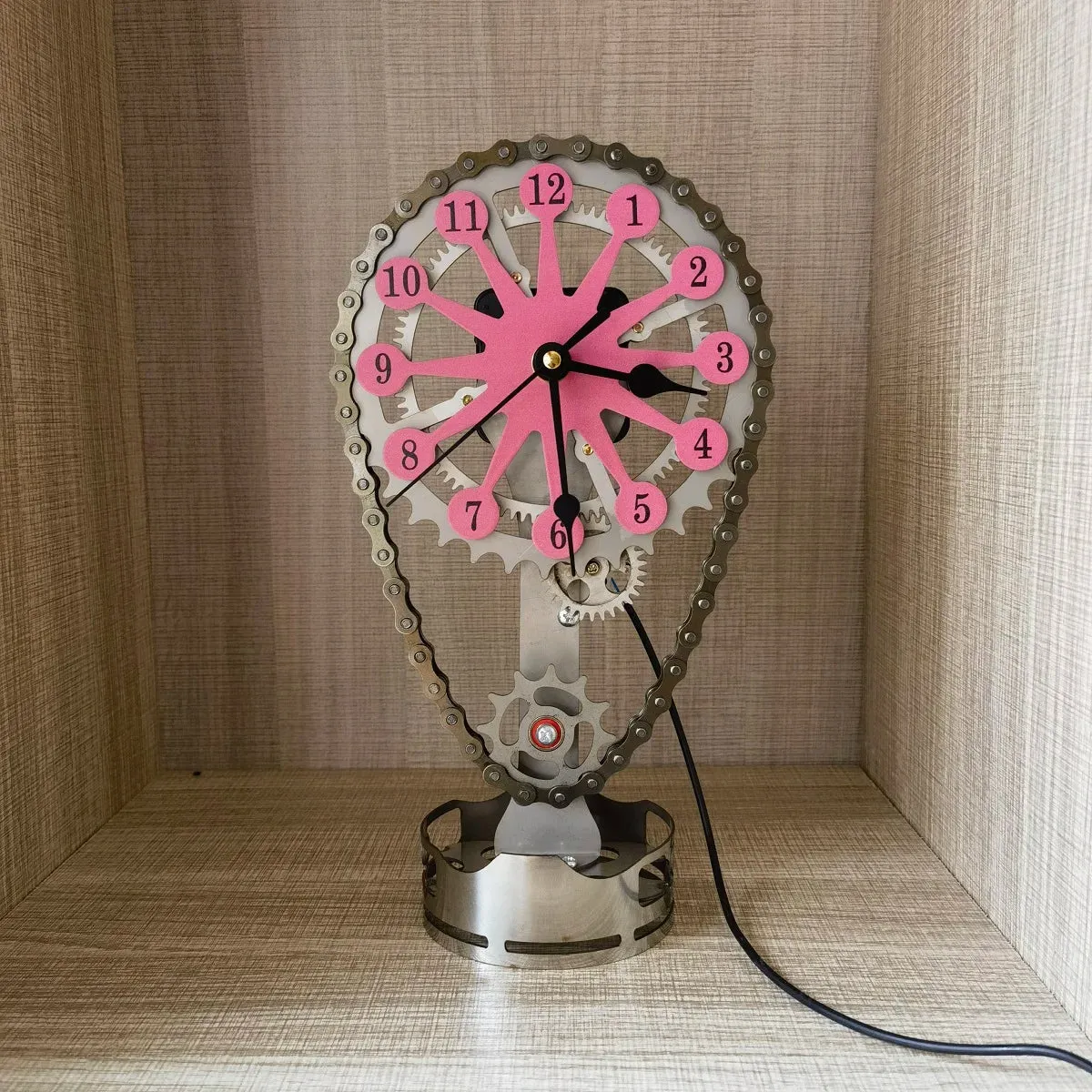 Block Timing Chain Clock - Metal Edition Rotating Gear Clock