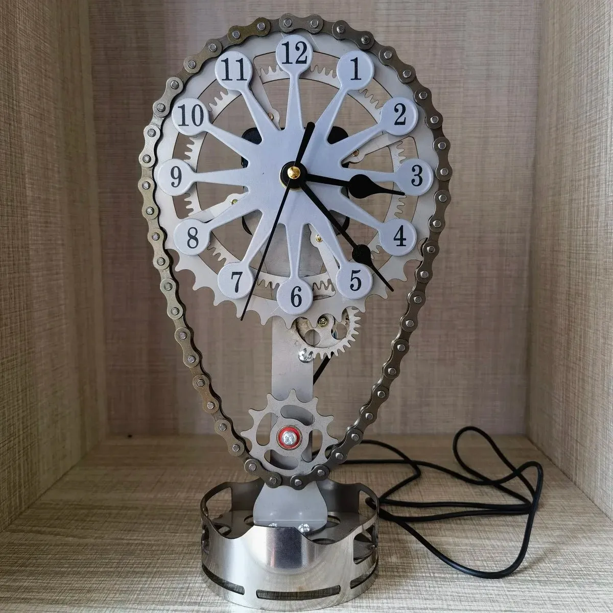 Block Timing Chain Clock - Metal Edition Rotating Gear Clock