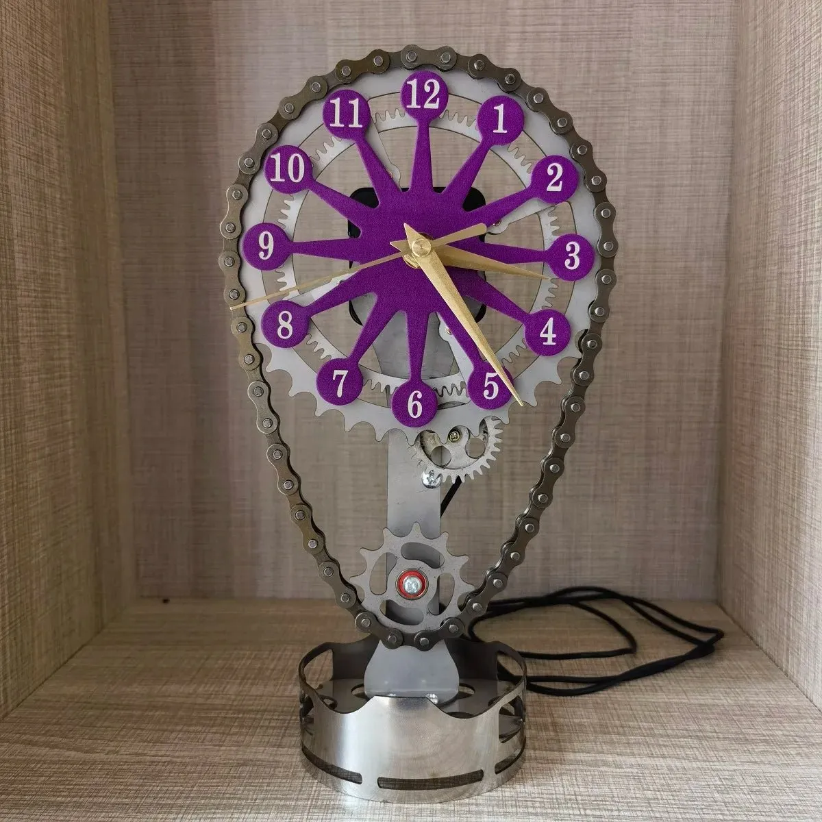 Block Timing Chain Clock - Metal Edition Rotating Gear Clock