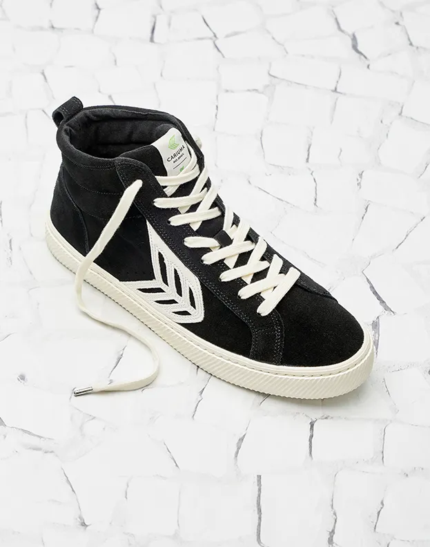 CATIBA High Black Suede Ivory Logo Sneaker Men