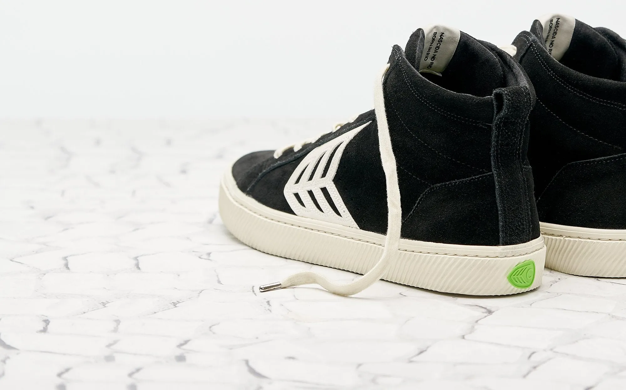 CATIBA High Black Suede Ivory Logo Sneaker Men