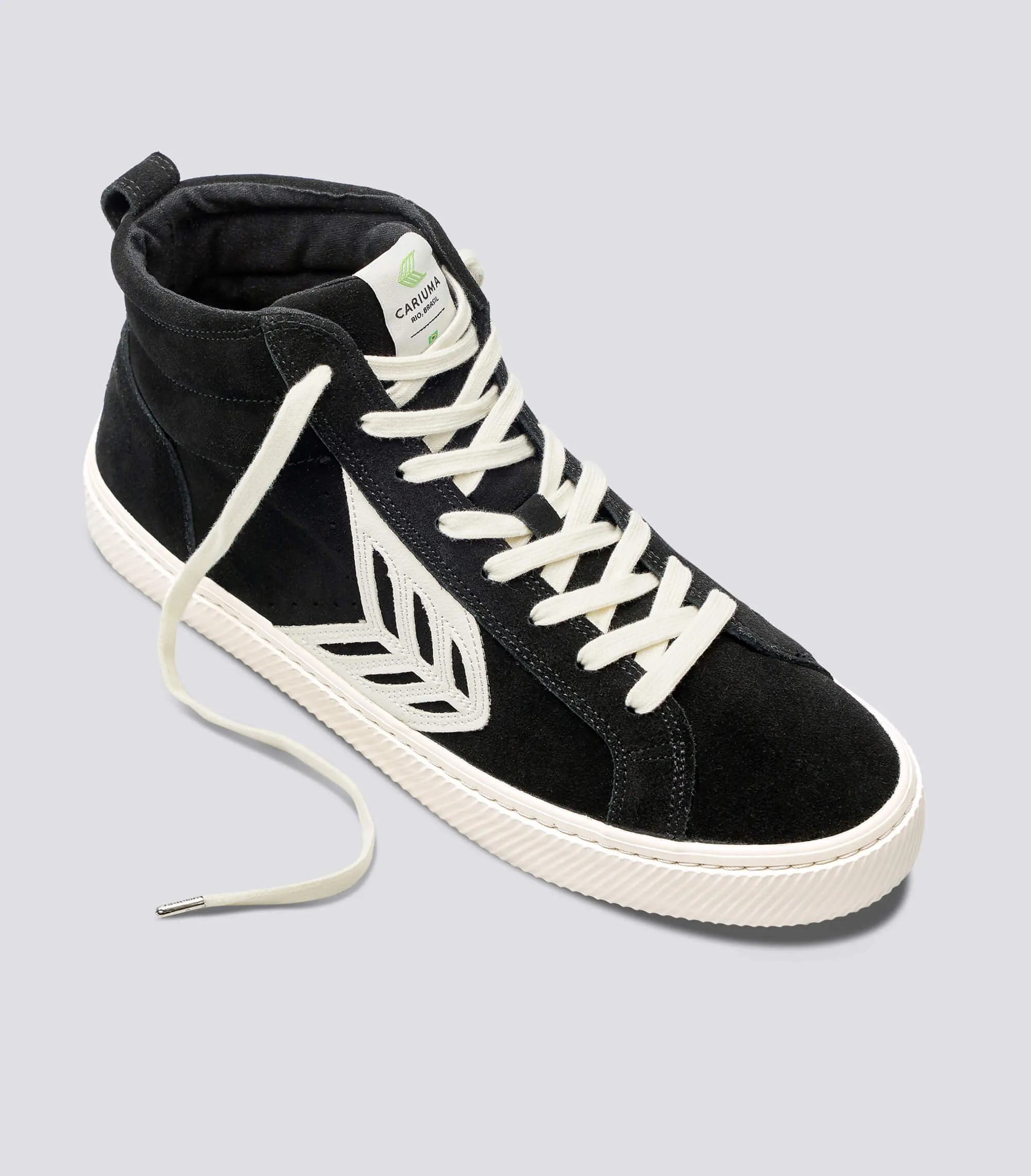 CATIBA High Black Suede Ivory Logo Sneaker Men