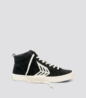 CATIBA High Black Suede Ivory Logo Sneaker Men