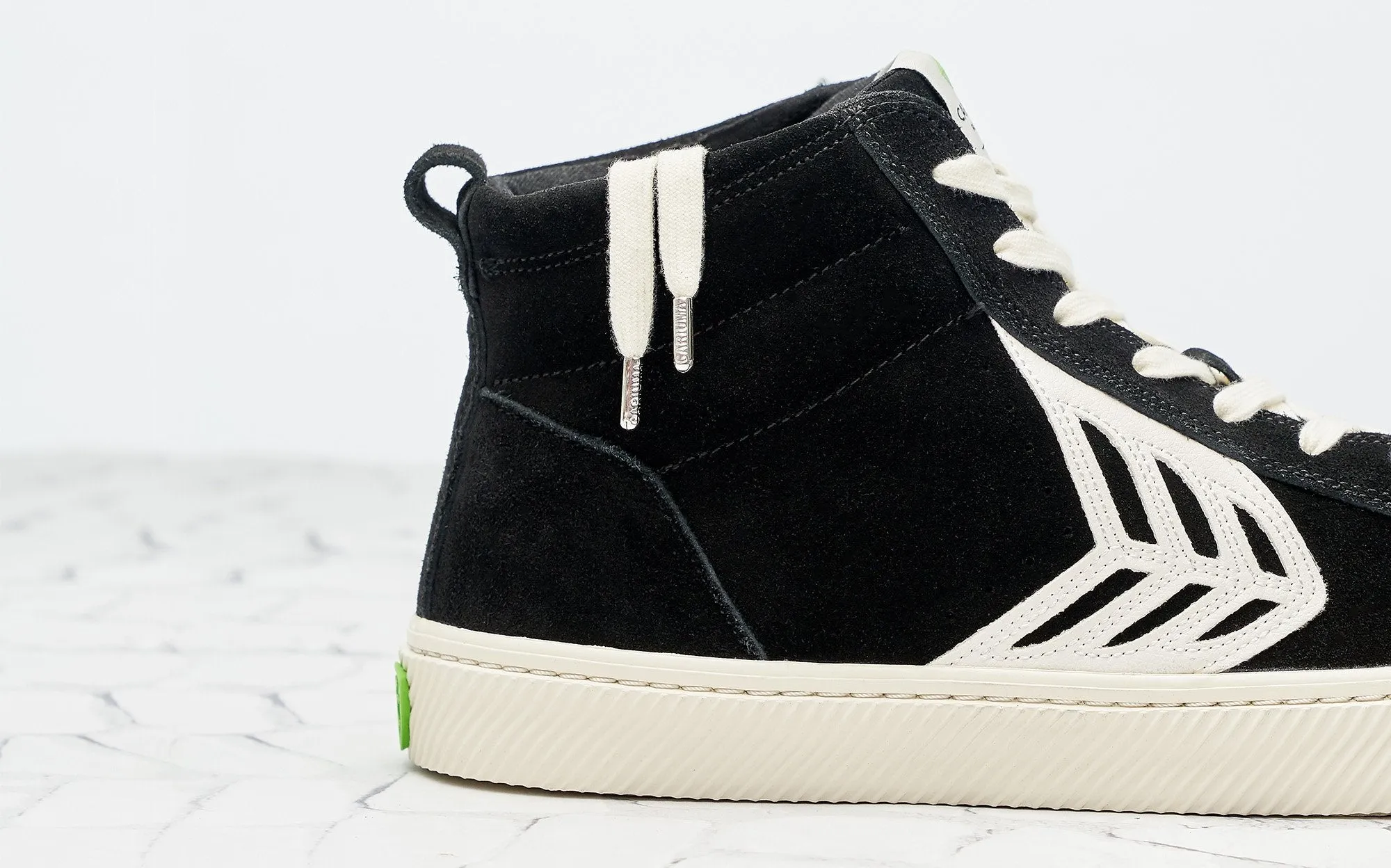 CATIBA High Black Suede Ivory Logo Sneaker Men