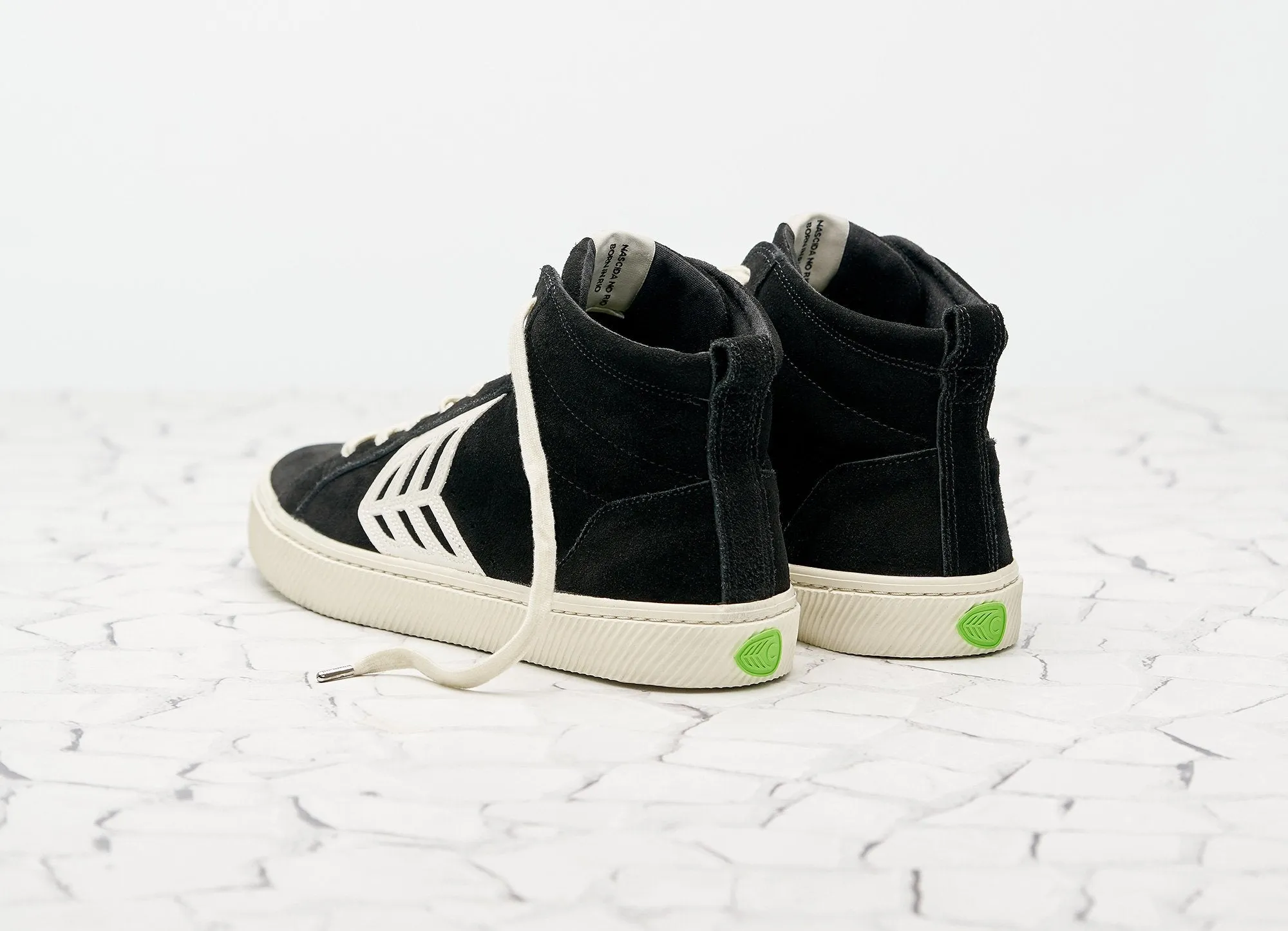 CATIBA High Black Suede Ivory Logo Sneaker Women