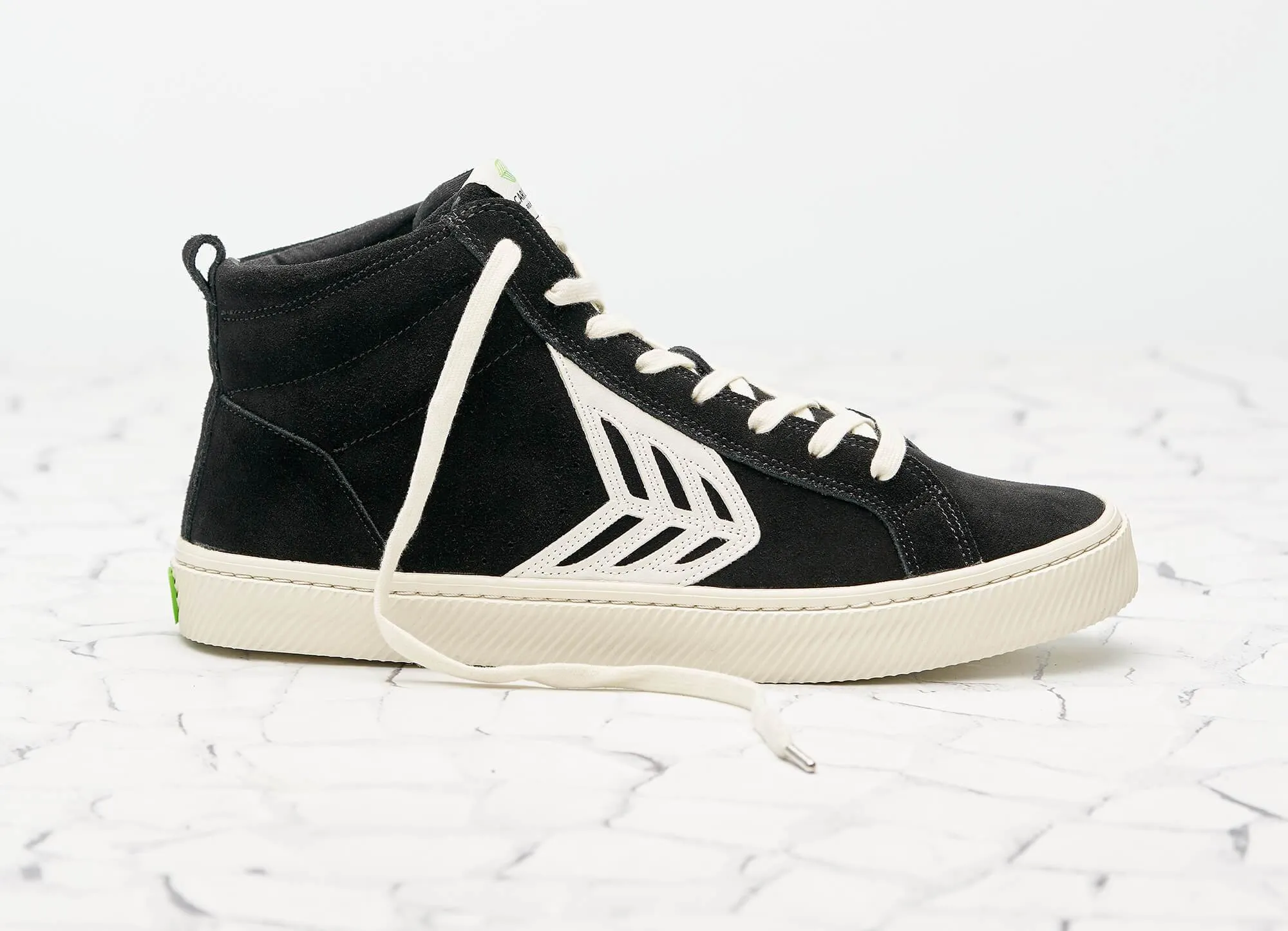 CATIBA High Black Suede Ivory Logo Sneaker Women