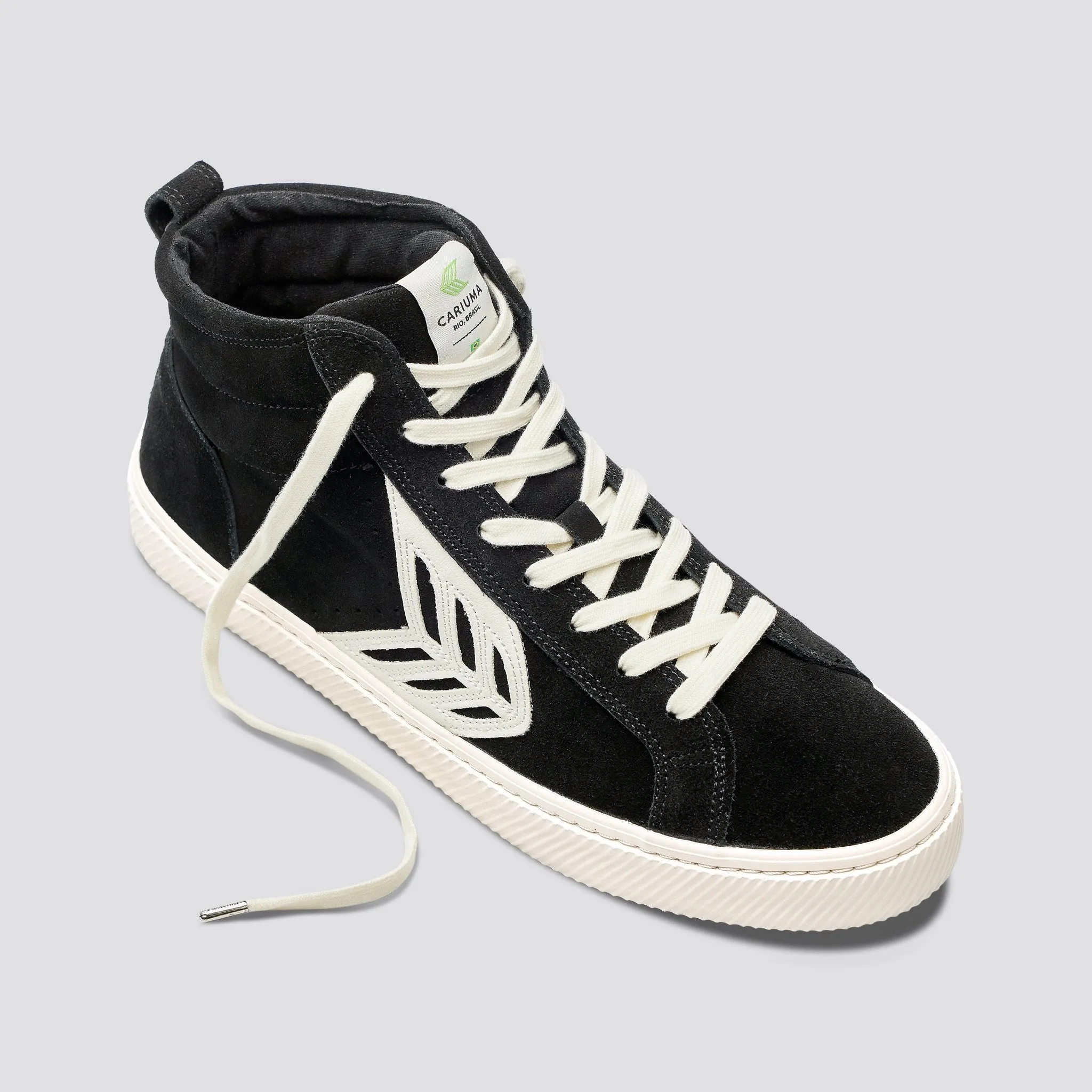 CATIBA High Black Suede Ivory Logo Sneaker Women