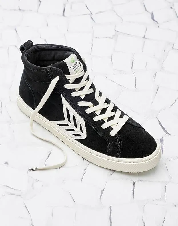 CATIBA High Black Suede Ivory Logo Sneaker Women