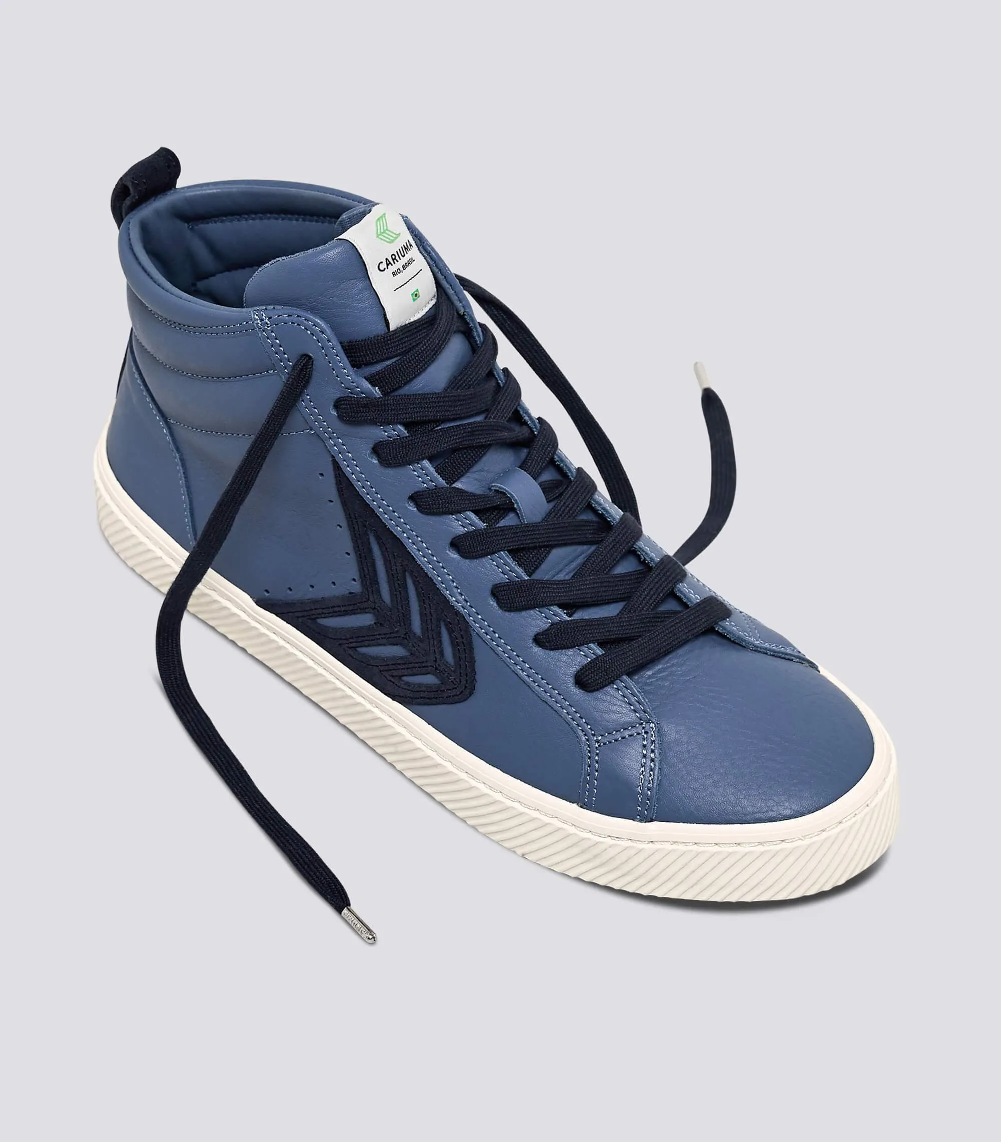 CATIBA High Cloud Blue Premium Leather Navy Logo Sneaker Women