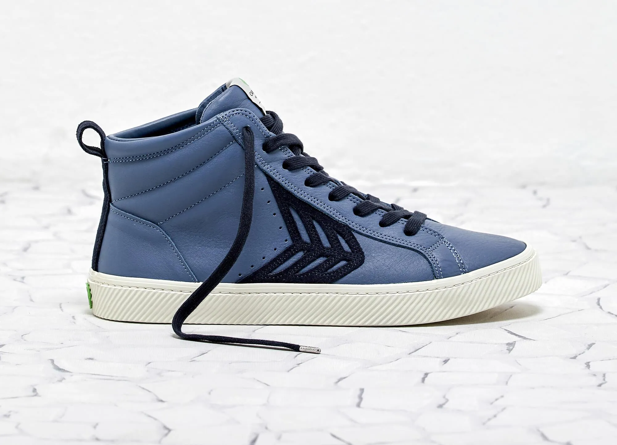 CATIBA High Cloud Blue Premium Leather Navy Logo Sneaker Women