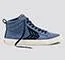 CATIBA High Cloud Blue Premium Leather Navy Logo Sneaker Women