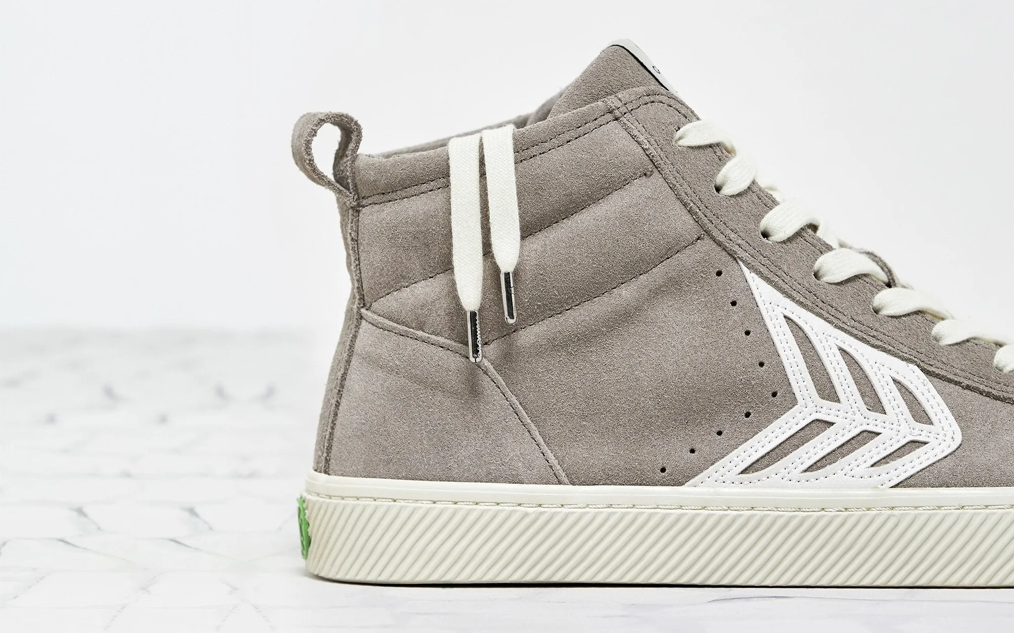 CATIBA High Cloud Grey Suede Ivory Logo Sneaker Women