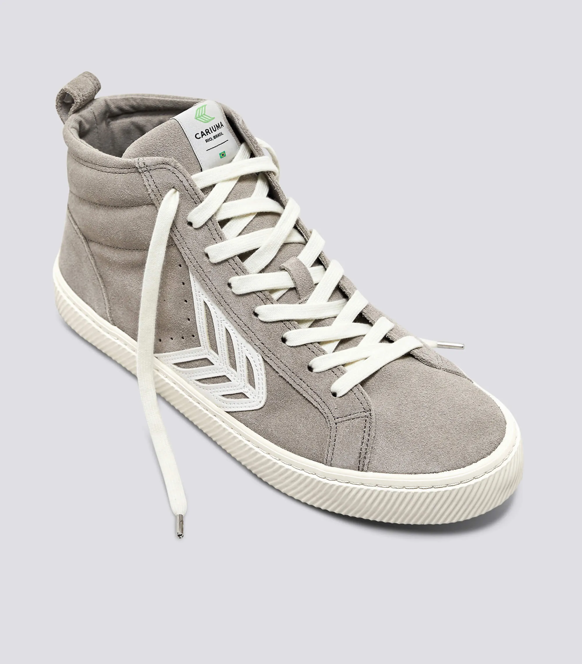 CATIBA High Cloud Grey Suede Ivory Logo Sneaker Women