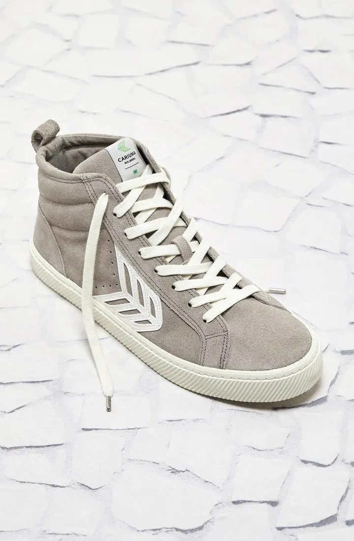 CATIBA High Cloud Grey Suede Ivory Logo Sneaker Women