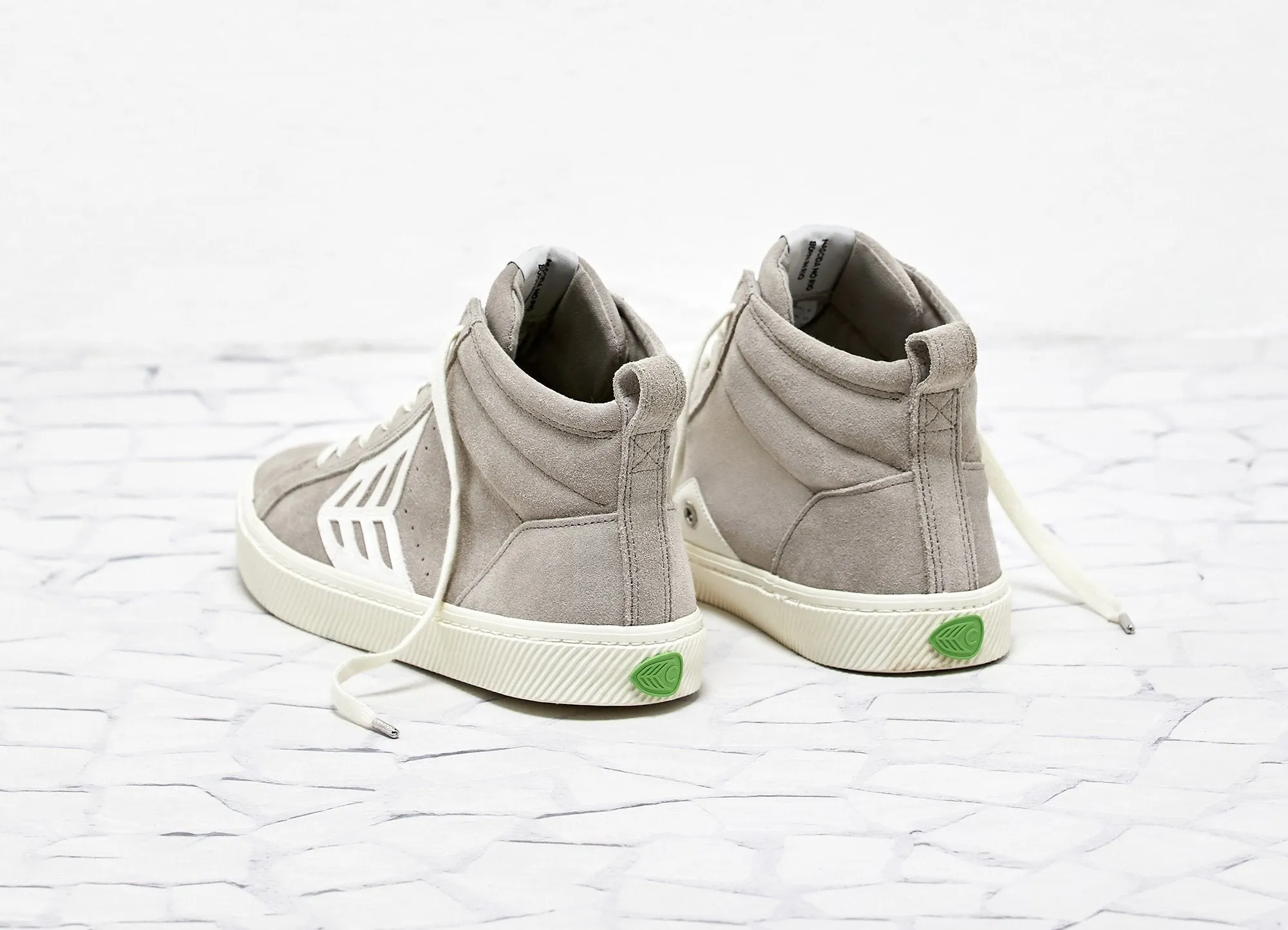 CATIBA High Cloud Grey Suede Ivory Logo Sneaker Women