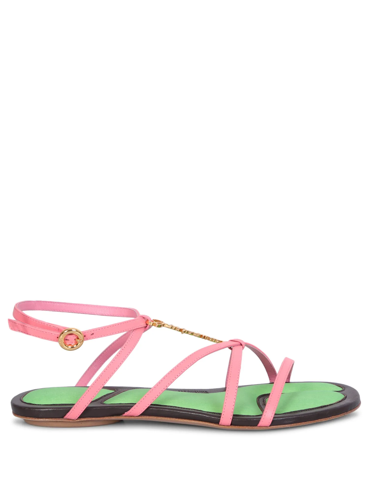 Charm logo flat sandals