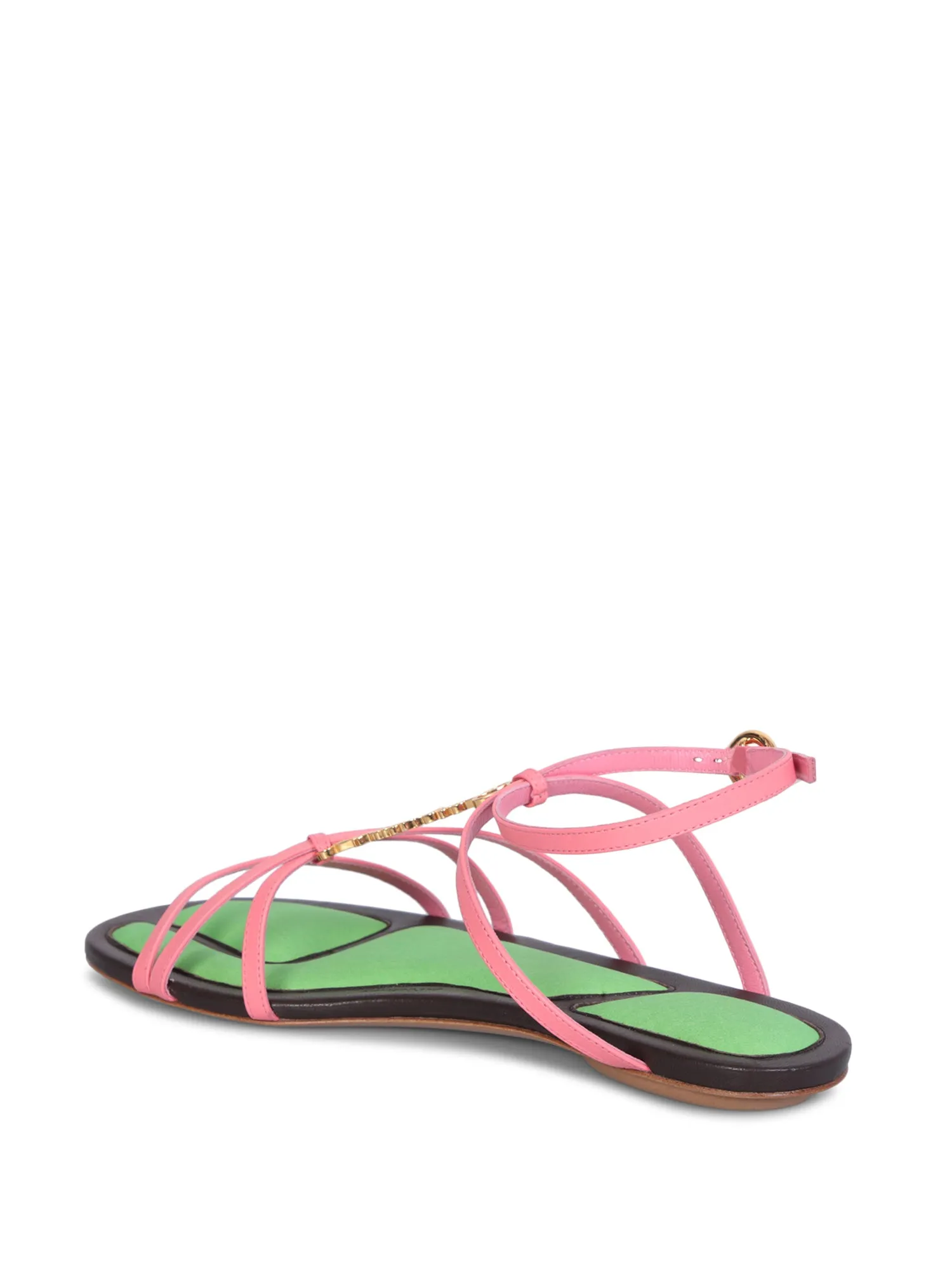 Charm logo flat sandals