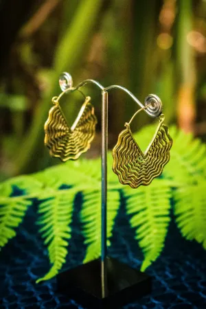 Cobweb Hoop - Brass Earings