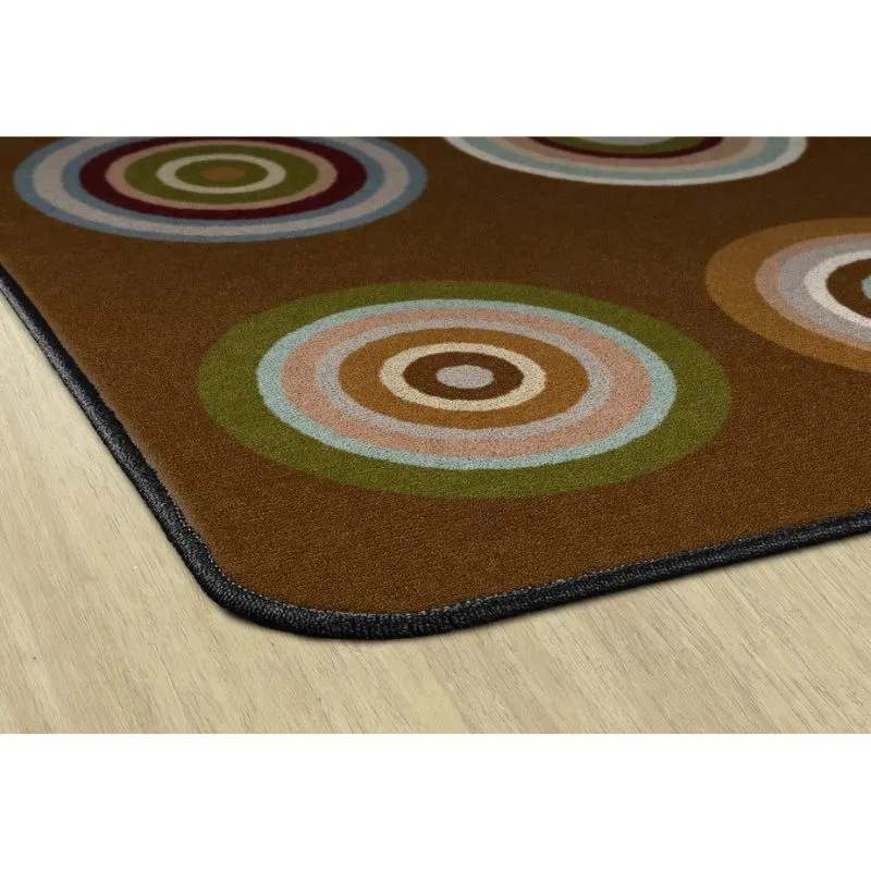 Color Rings Earth Tone Seating Rug