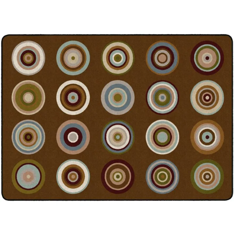 Color Rings Earth Tone Seating Rug