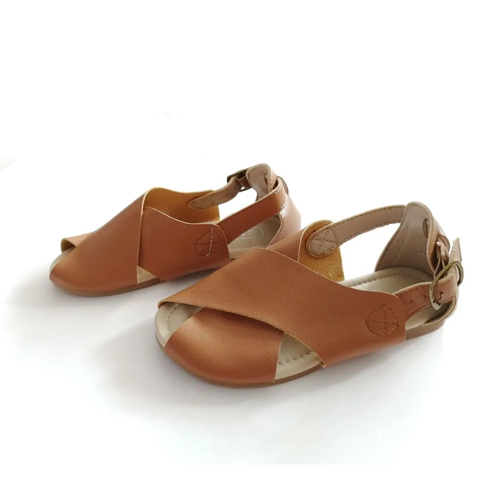 Cross Sandals, Tawny