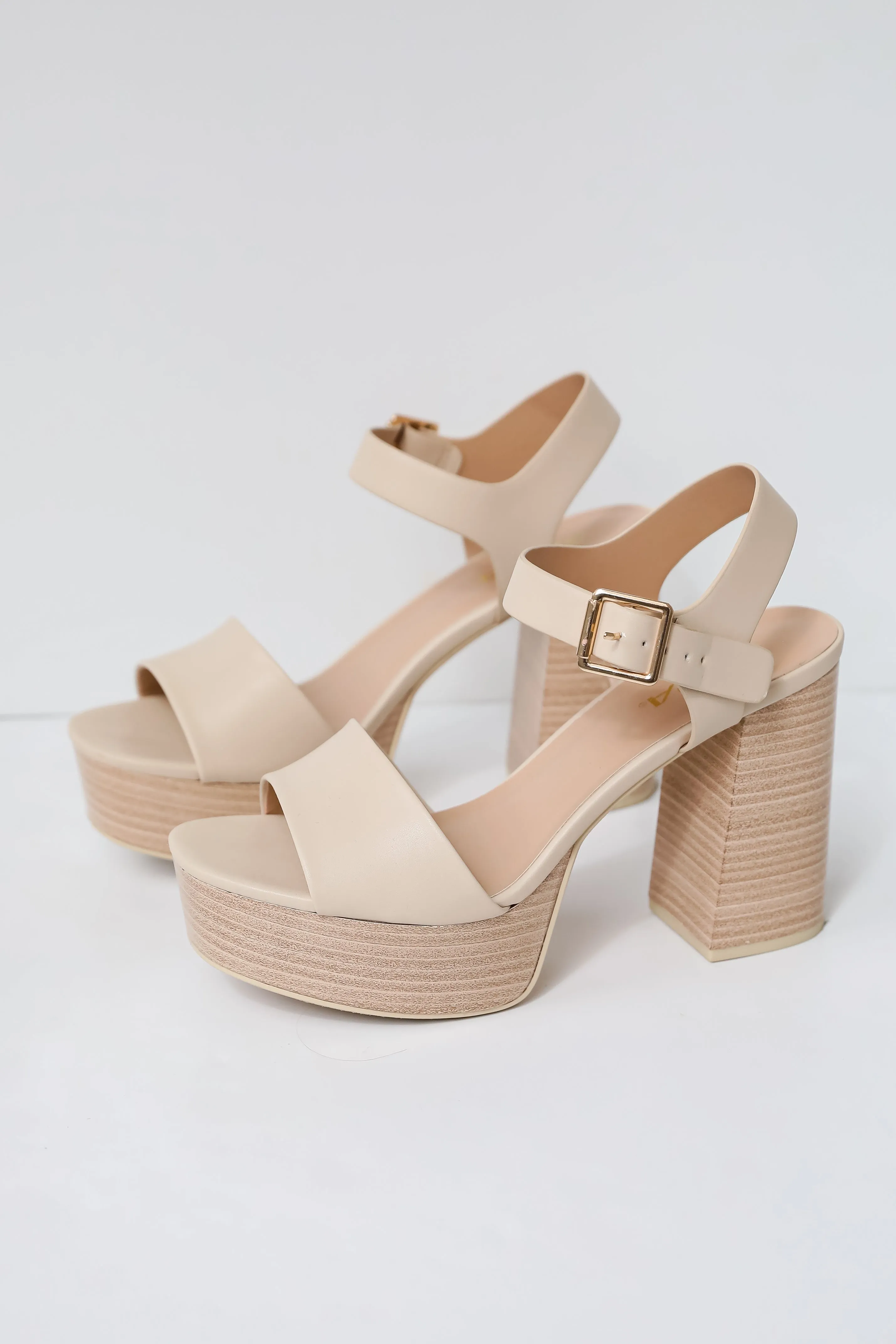 FINAL SALE - Out And About Nude Platform Heels