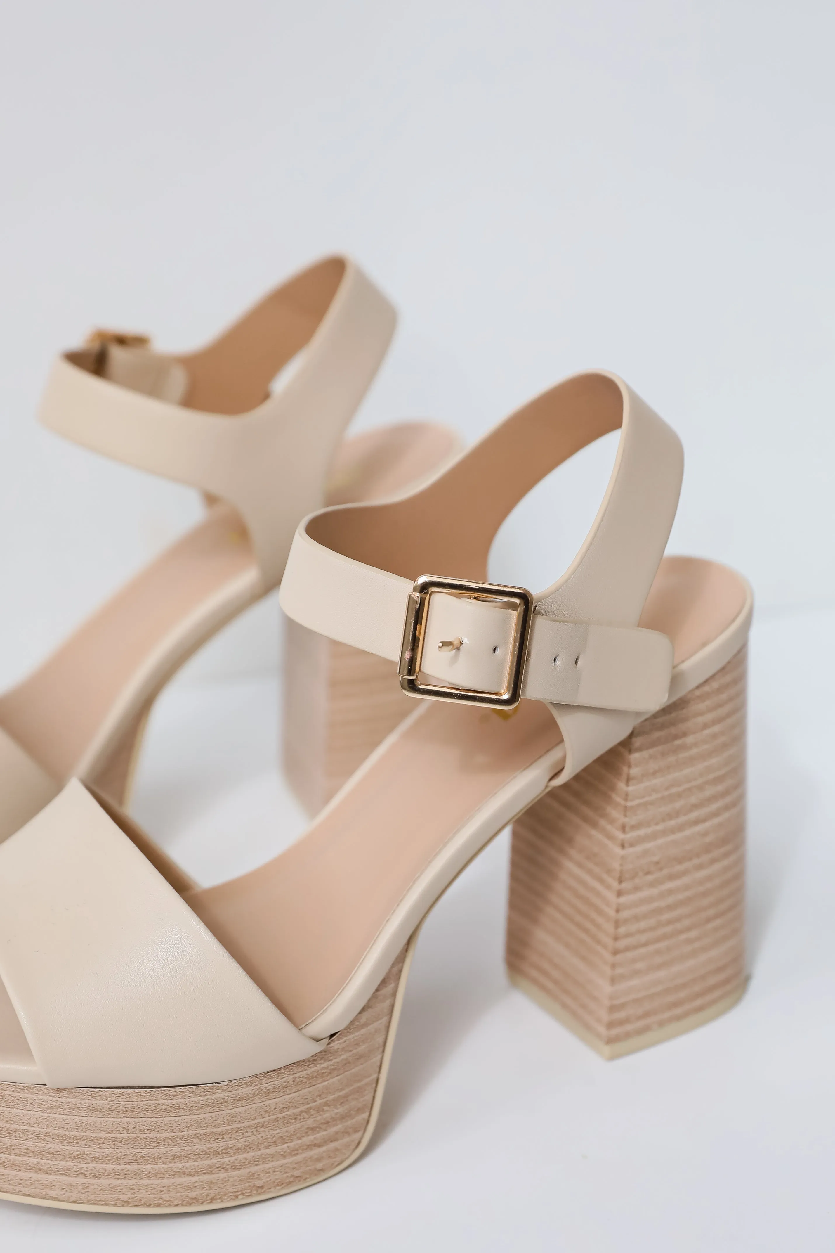 FINAL SALE - Out And About Nude Platform Heels