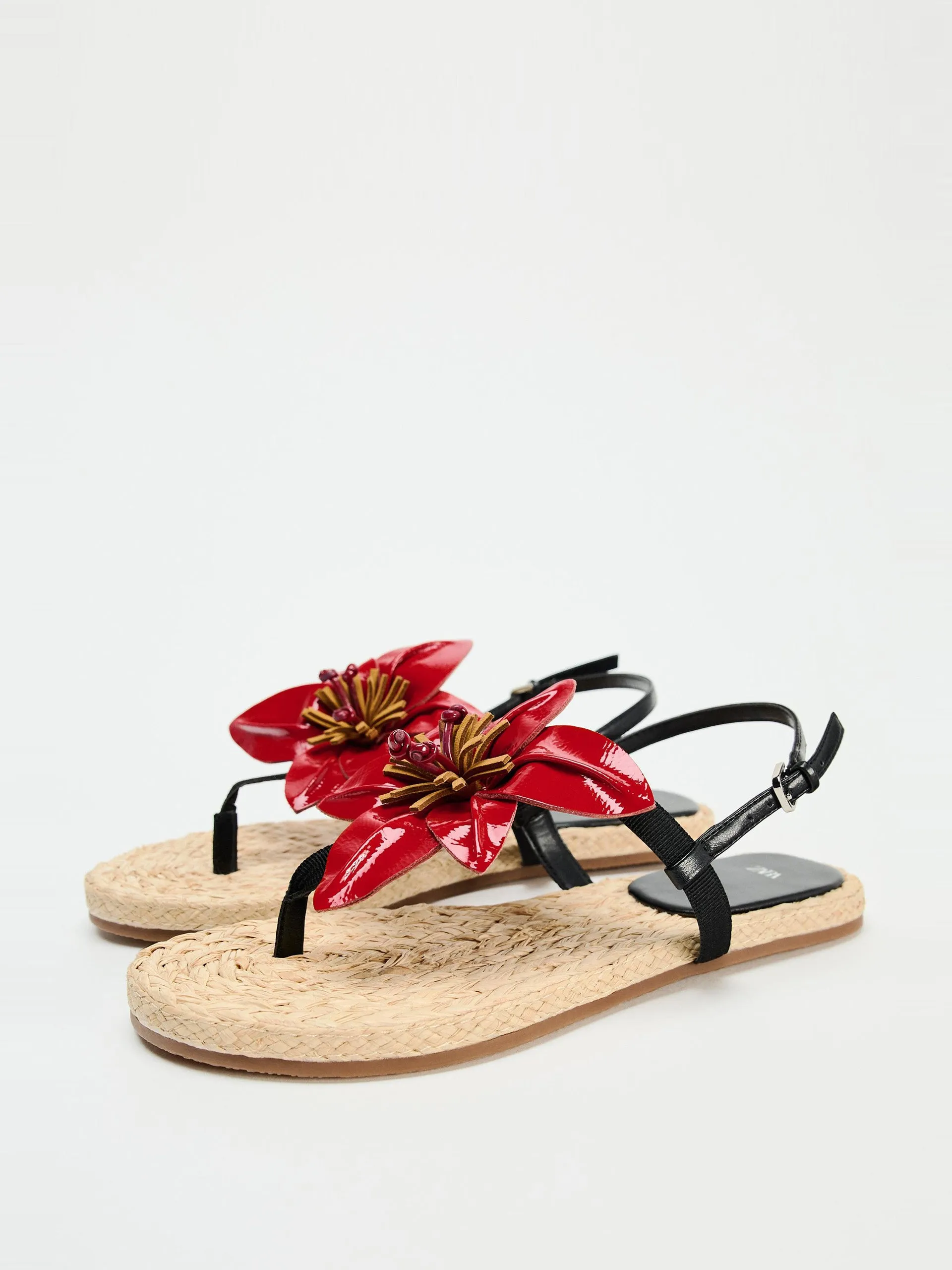 Floral flat slider sandals