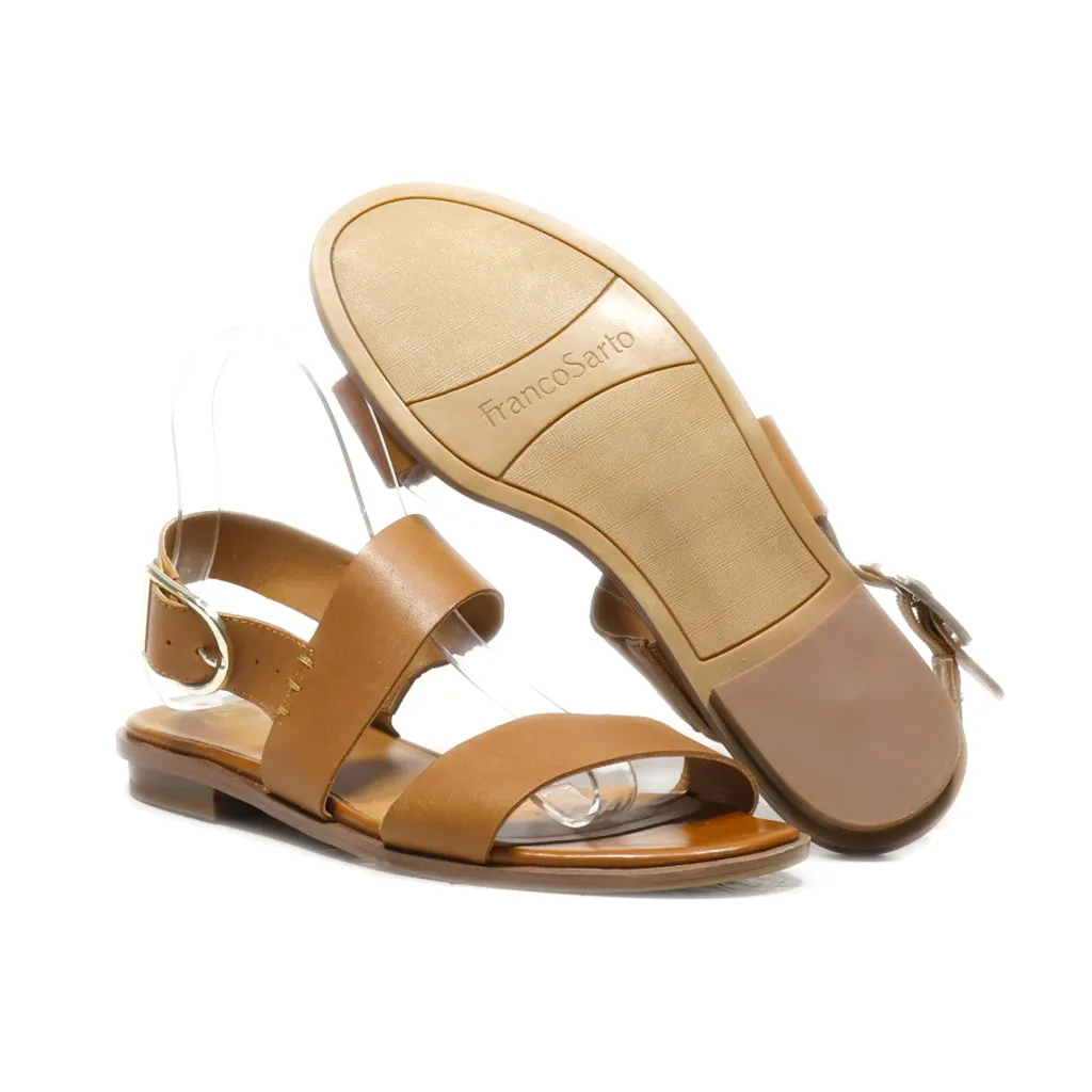 Franco Sarto Maura Flat Sandals Leather Brown Colour For Women