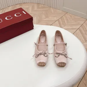 GG BALLET FLAT PASTEL PINK SILK