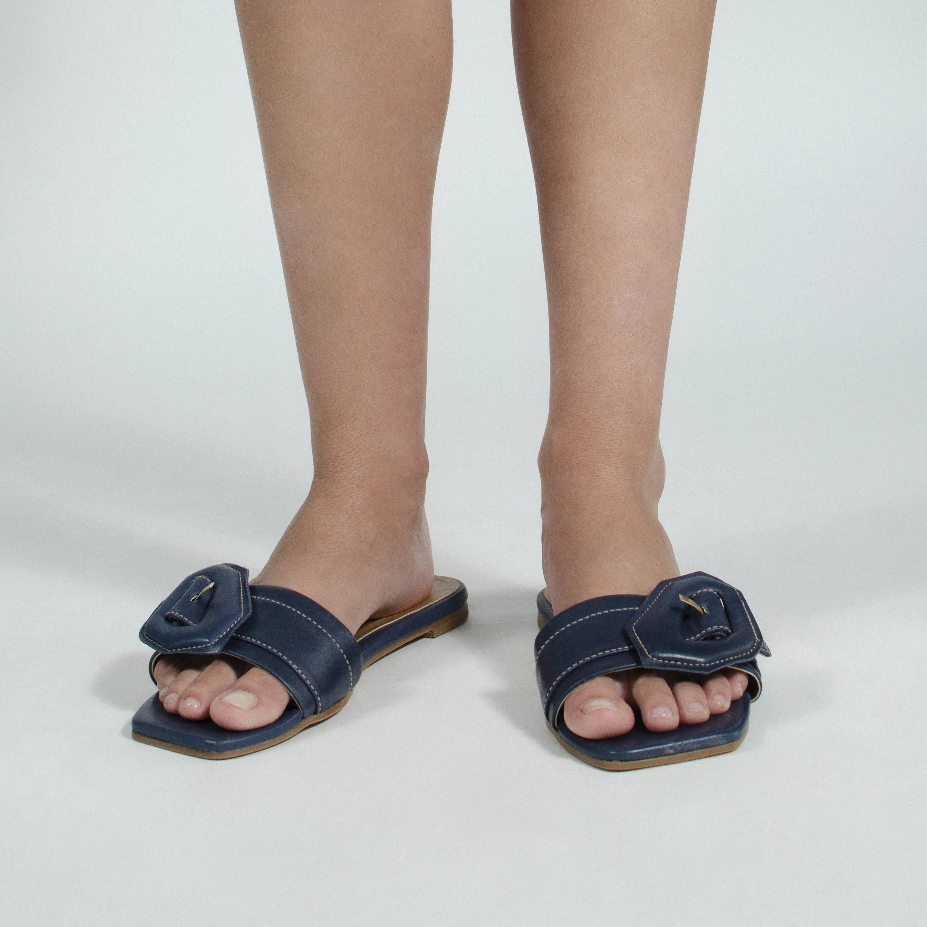 Gianna Flat Sandals - Mariner