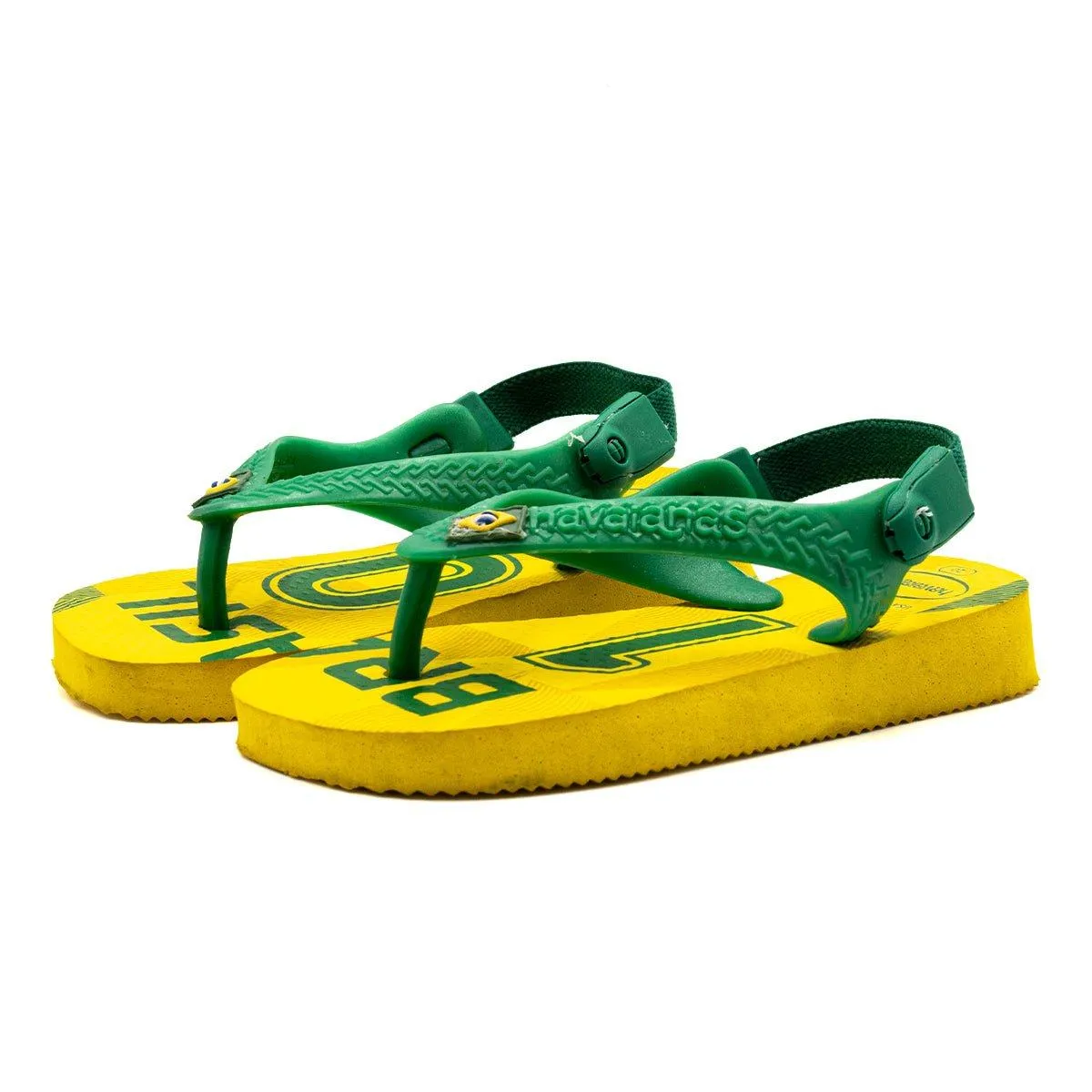 Havaianas Team Brasil Flat Sandals Rubber Yellow Colour For Kids