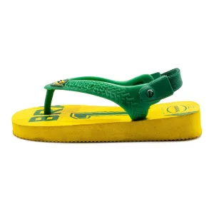 Havaianas Team Brasil Flat Sandals Rubber Yellow Colour For Kids