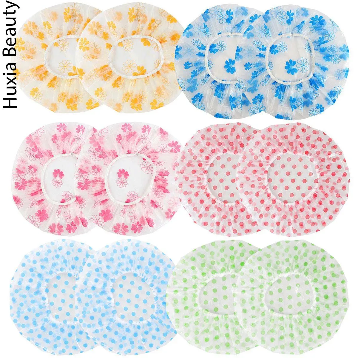 Huxia Beauty Pack Of 2 High Quality Waterproof Shower Caps