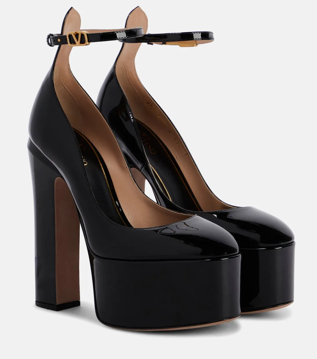 Leather platform shoes Tan-Go 155 Valentino Garavani, black